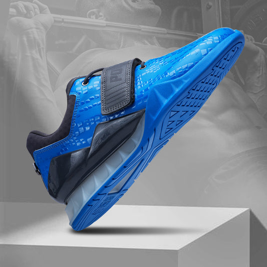 Castiron Lift PowerLifter 3 Blue colorway front view on gym background