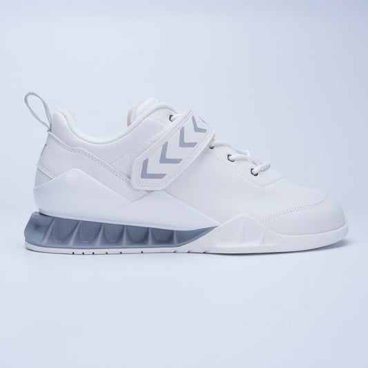 Female lifter wearing Castiron Lift IronLifter 2 women's leather weightlifting shoe during a squat