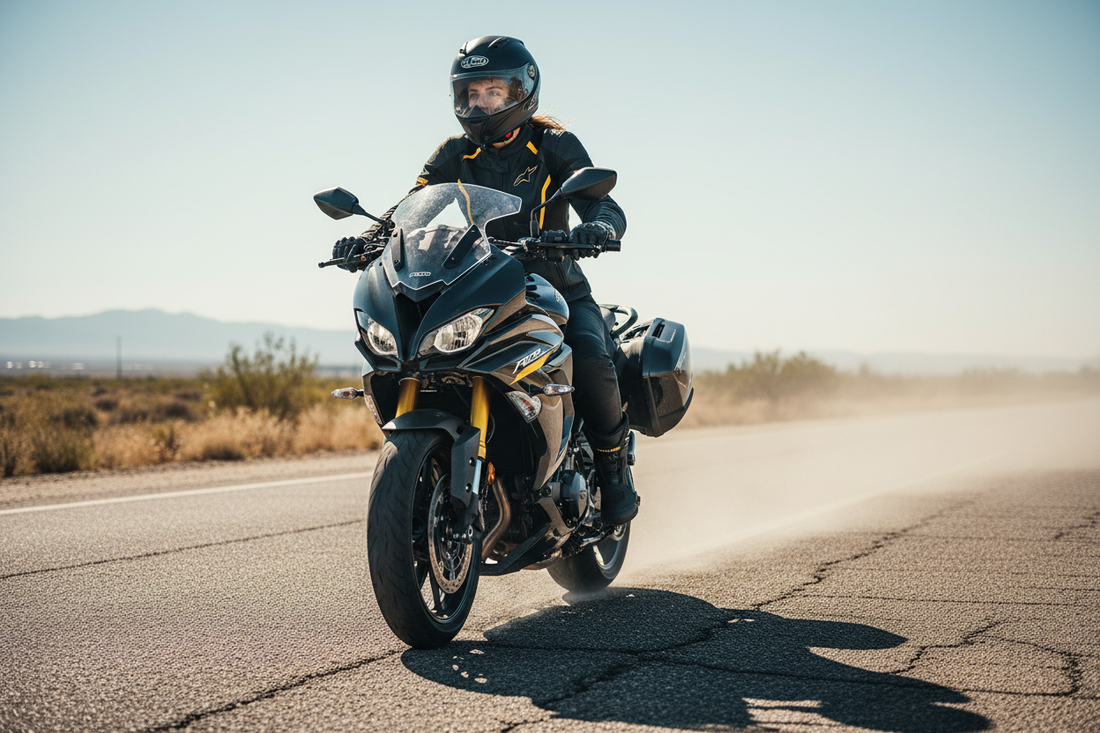 Best motorcycle boots for hot weather 2026 — Castiron Ride rider on sun-baked desert road USA Canada