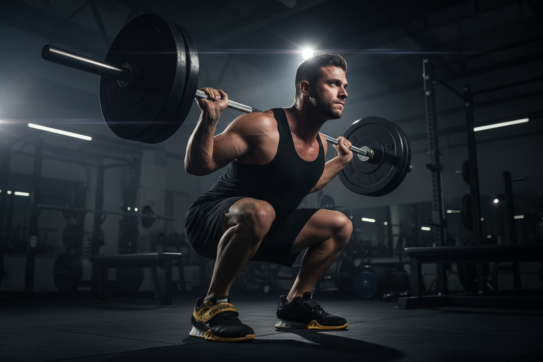 Progressive Overload erklärt 2026 — Deutschland & DACH | Castiron Lift Athlet bei der Kniebeuge