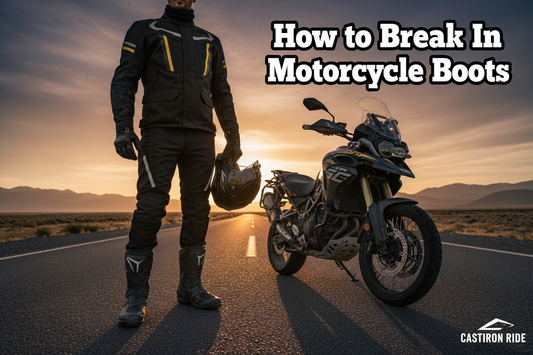 How to break in motorcycle boots 2026 — Castiron Ride rider on open road USA Canada