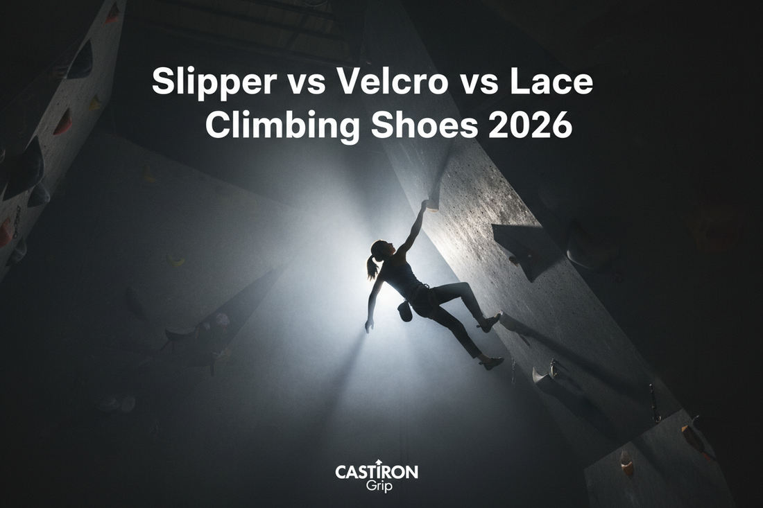 Slipper vs Velcro vs Lace Climbing Shoes 2026 — USA & Canada — Castiron Grip