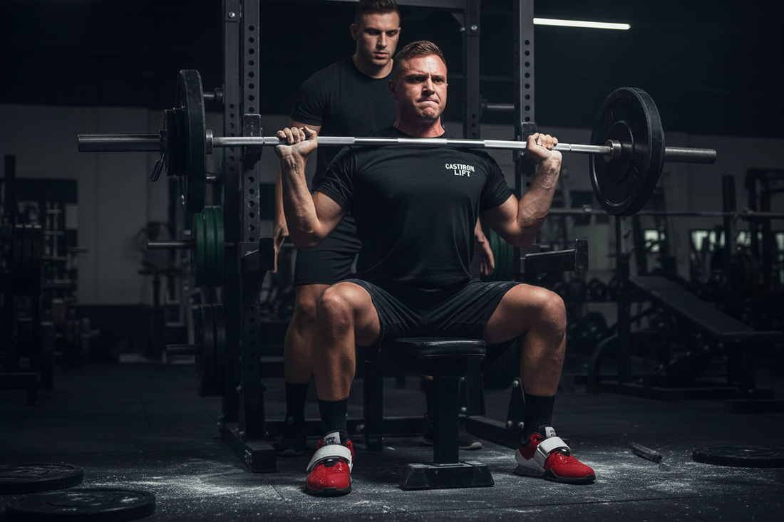 Bankdrücker steigern 2026 — Deutschland & DACH | Castiron Lift Athlet beim Bankdrücken mit Spotter
