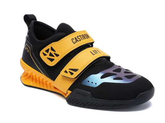 Castiron Lift IronLifter 1 unisex weightlifting shoe, yellow colorway side view